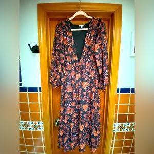 Women’s long sleeve sheer floral maxi dress